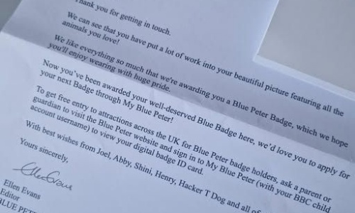 News &raquo; Blue Peter Badge Achieved